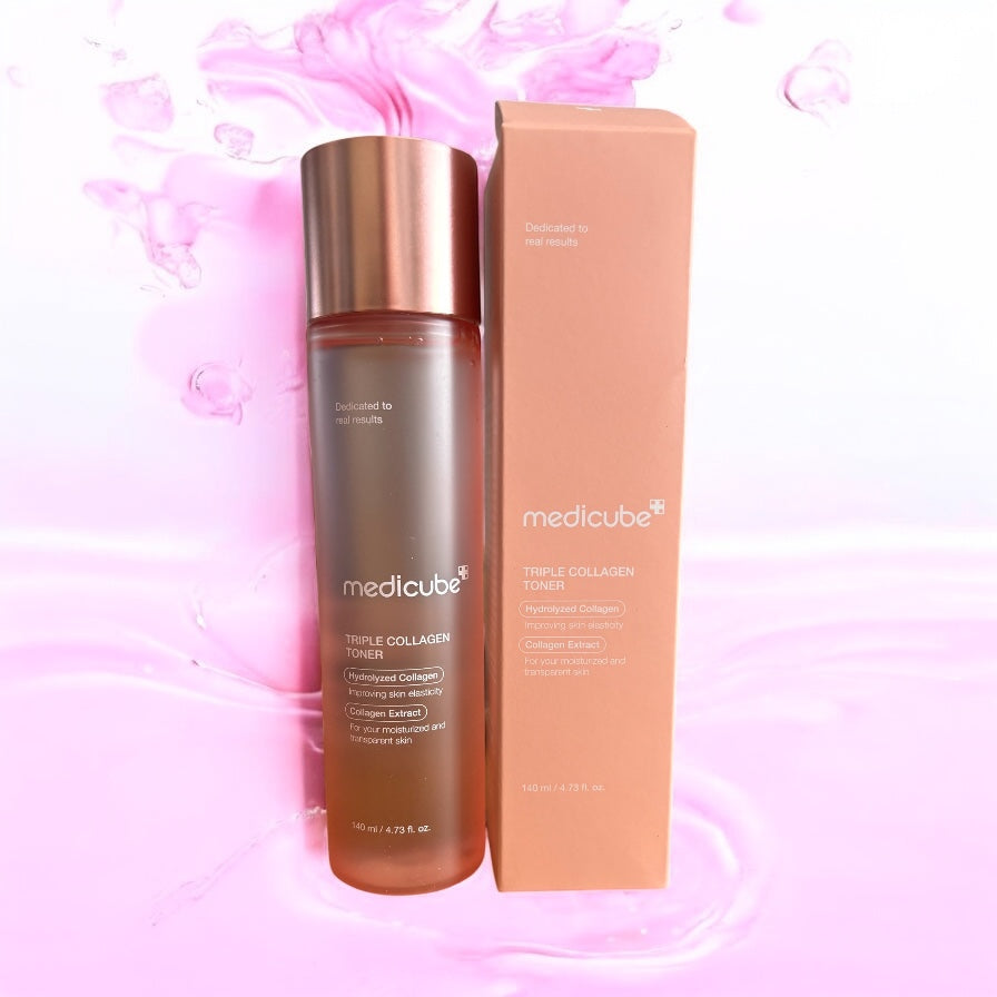 Korean Skincare Medicubee Triple Collagen Face Toner for Deep Hydration & Plump Facial Skin toner 140ml