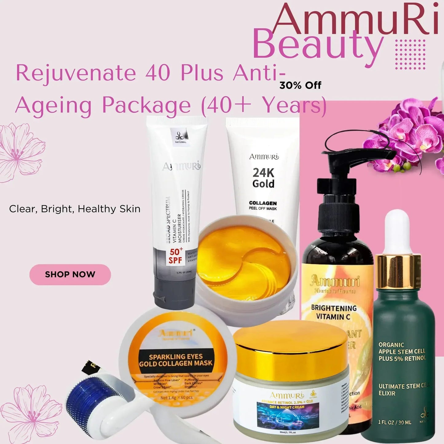 Ammuri Skincare Rejuvenate 40 Plus Anti-Aging Skincare Package