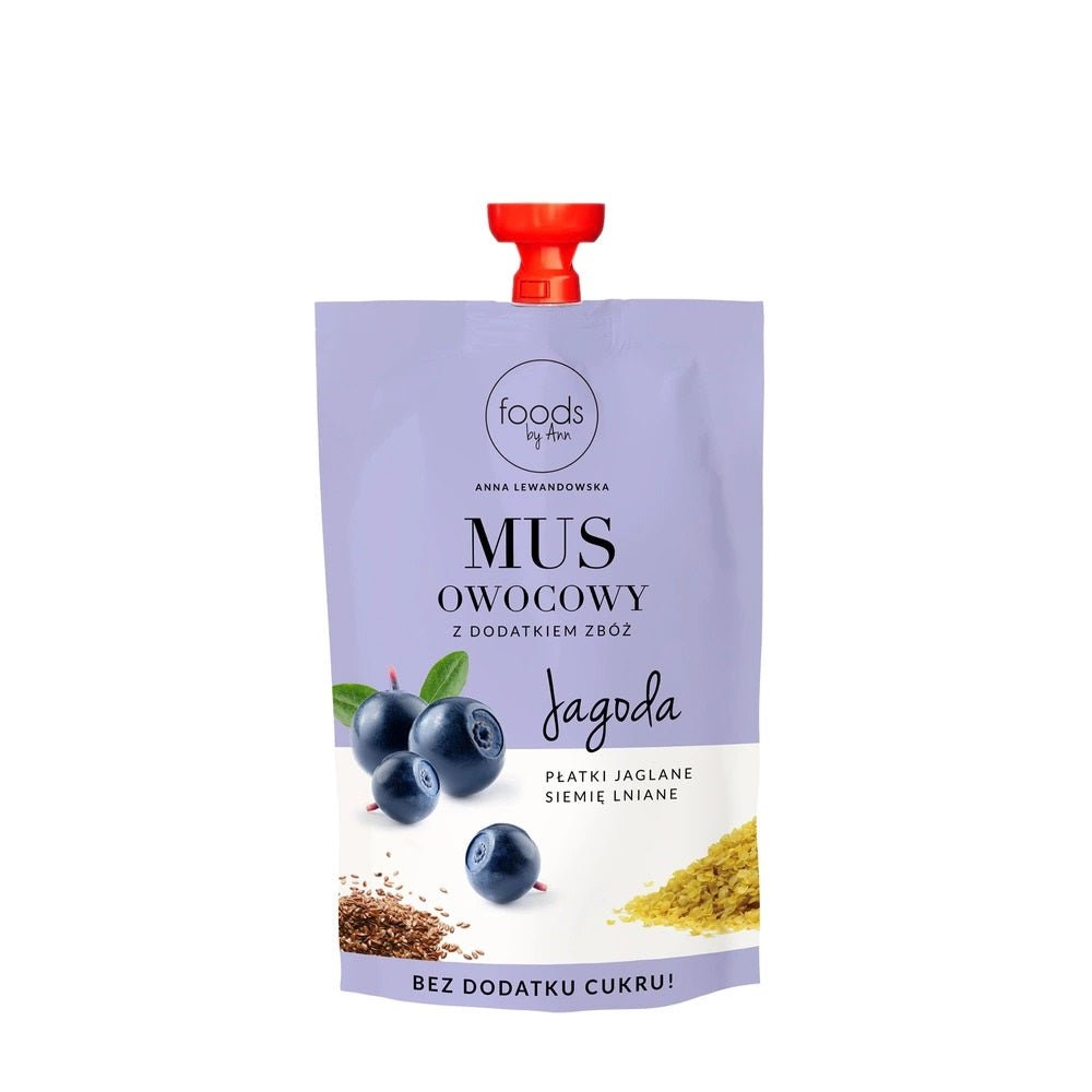 Fruit puree with cereals blueberry & millet flakes & linseed 100g