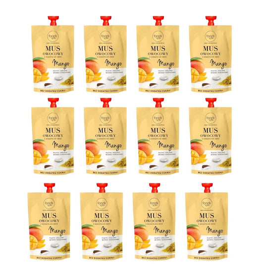 Fruit puree with cereals Mango & Millet flakes & Coconut flakes 100g x12