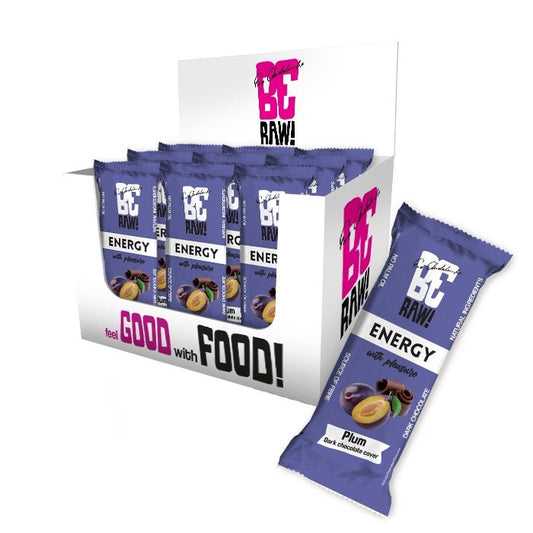 Energy Bar - Plum dark chocolate cover 40g  x15