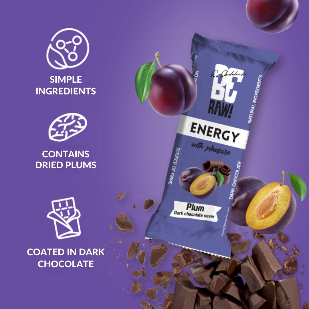 Energy Bar - Plum dark chocolate cover 40g