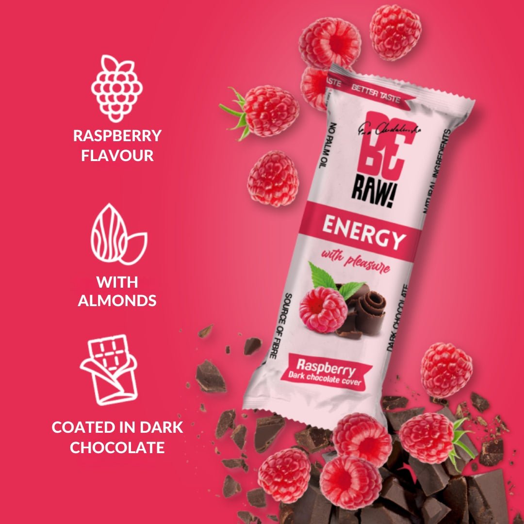 Energy Bar - Raspberry Dark chocolate cover 40g x15