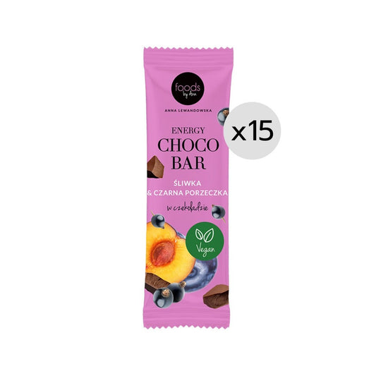 Energy Choco Bar Plum & Black Currant in Chocolate 35g x15