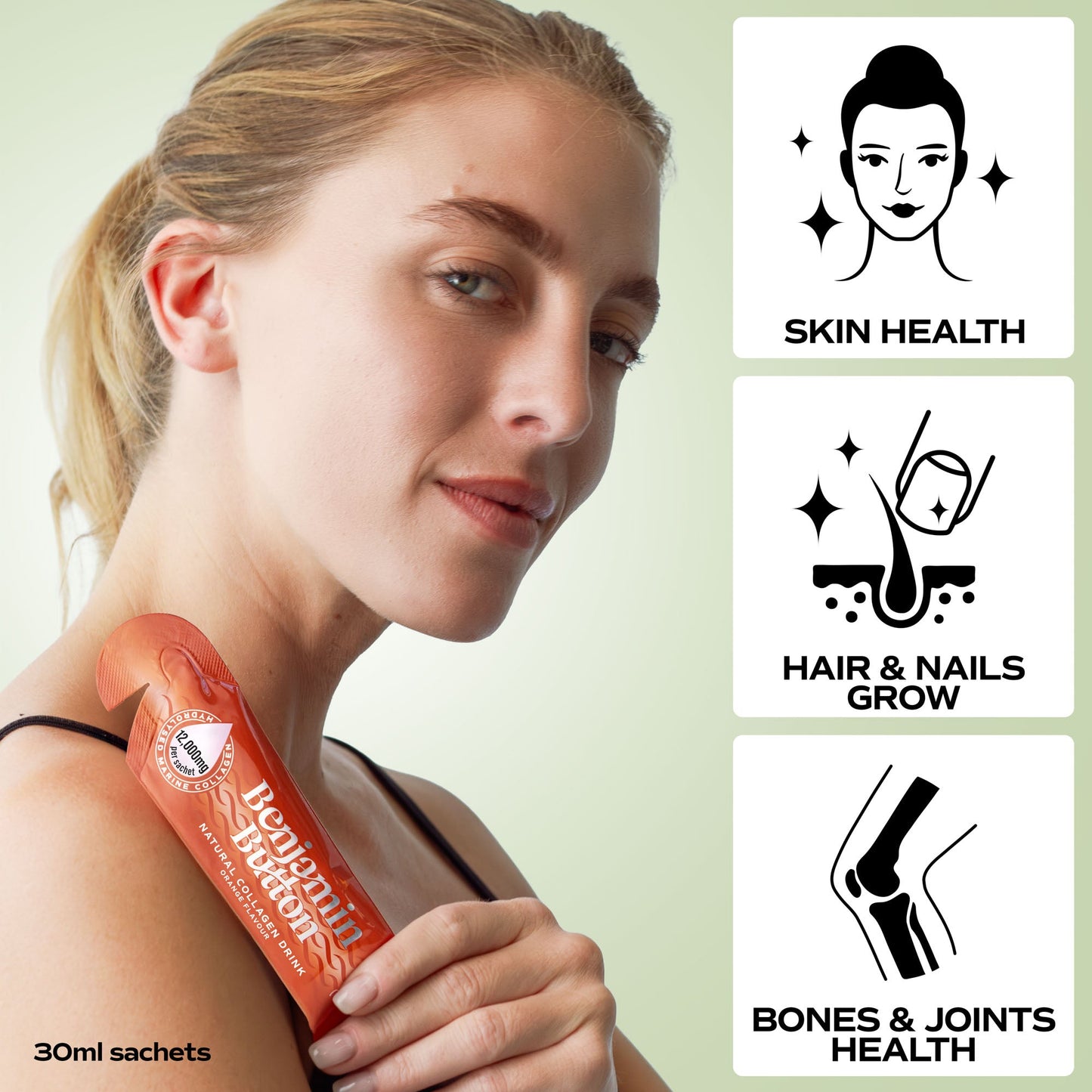 28x Orange 12,000mg Marine Collagen Liquid Sachets