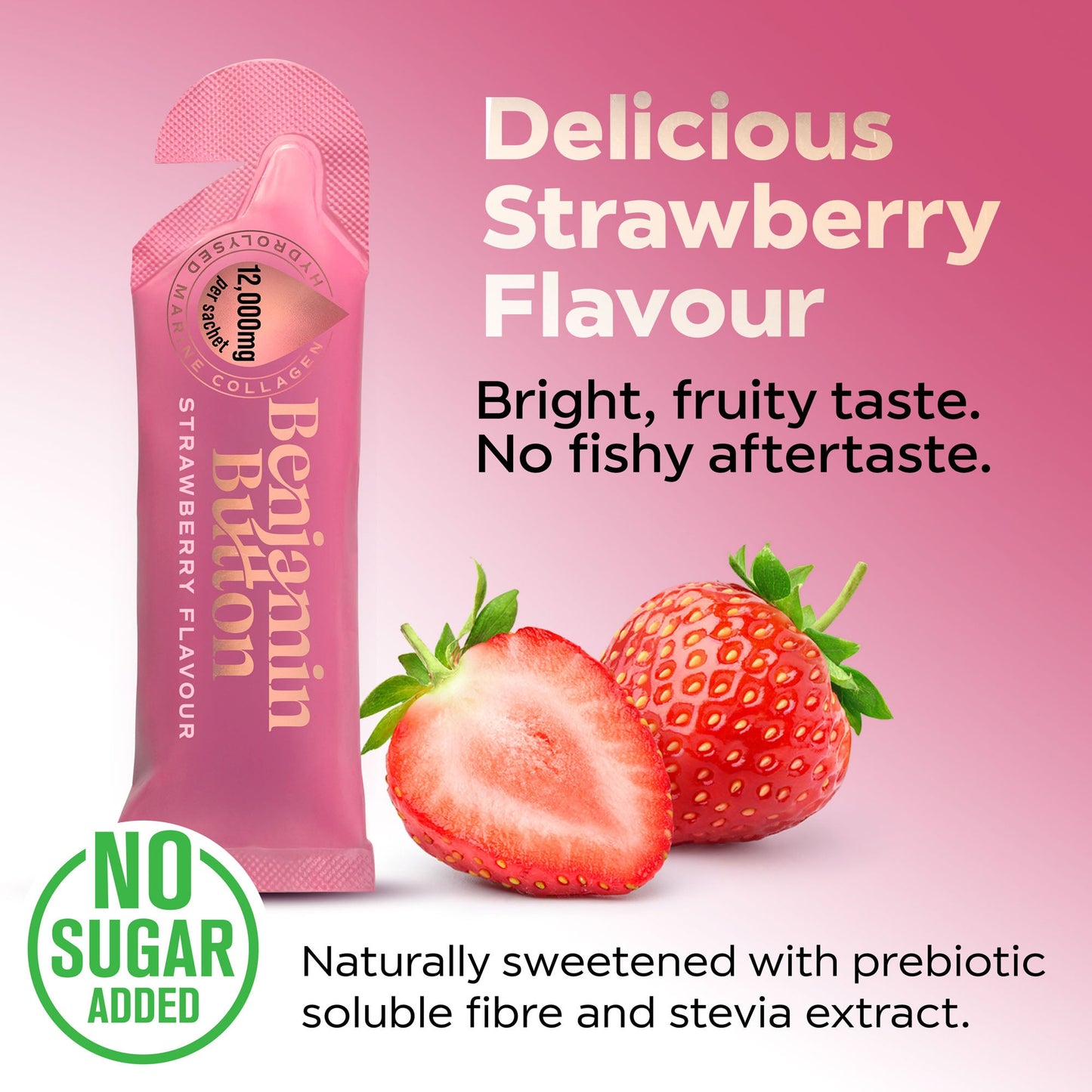 Perimenopause Collagen Strawberry Sachets – 14 Pack (2 Weeks Supply) – 12,000mg Marine Collagen with Chasteberry, Vitamins & Hyaluronic Acid