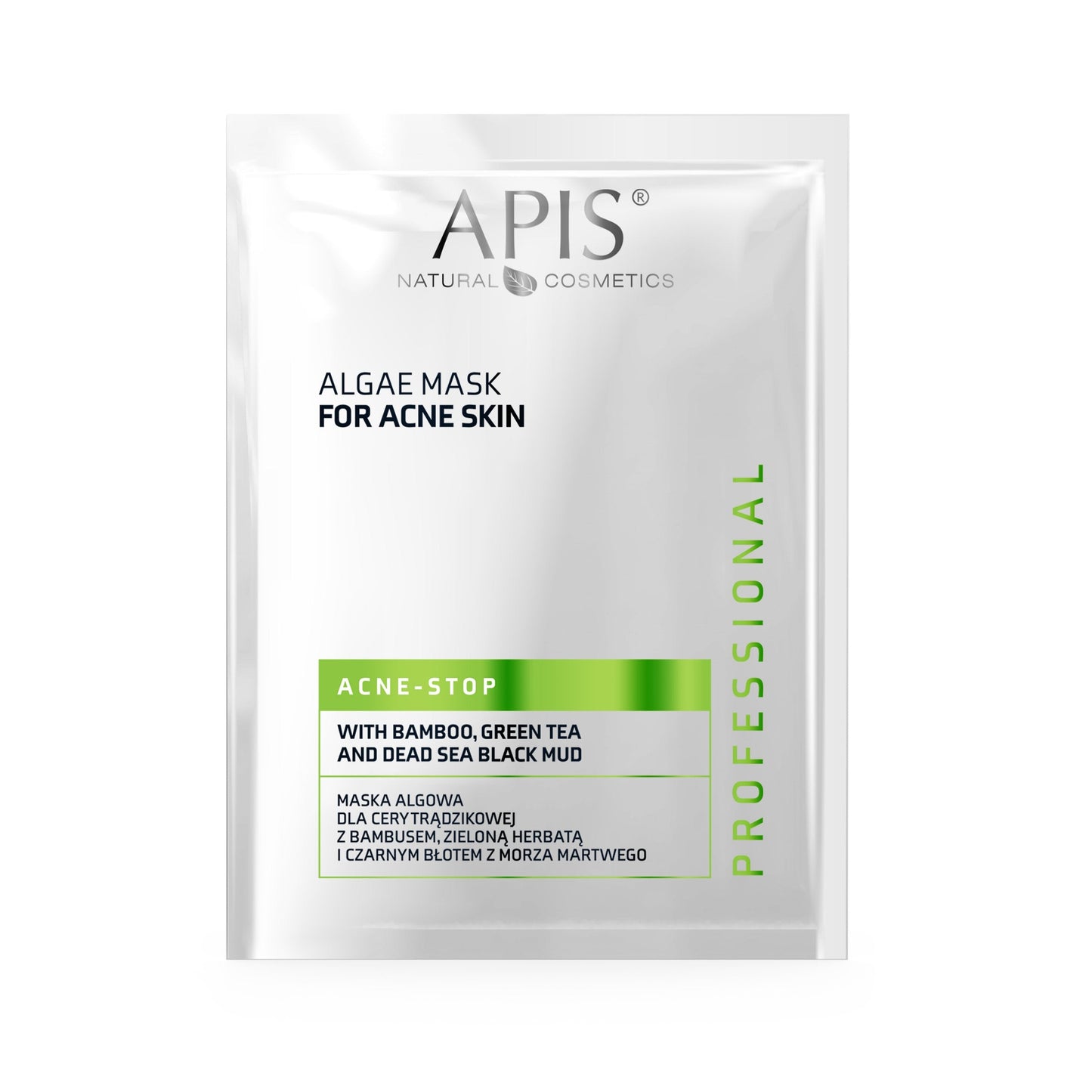 Apis ACNE-STOP Algae Mask for Acne-Prone Skin with Bamboo, Green Tea, and Dead Sea Black Mud | 20g