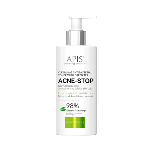 Apis ACNE-STOP Home terApis Antibacterial Cleansing Toner with Green Tea | 300ml