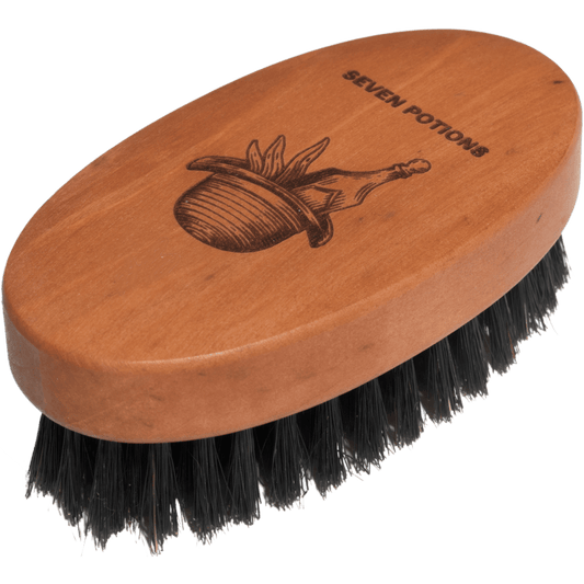 Beard Brush - Oval Shaped Pear Wood With Natural Bristles