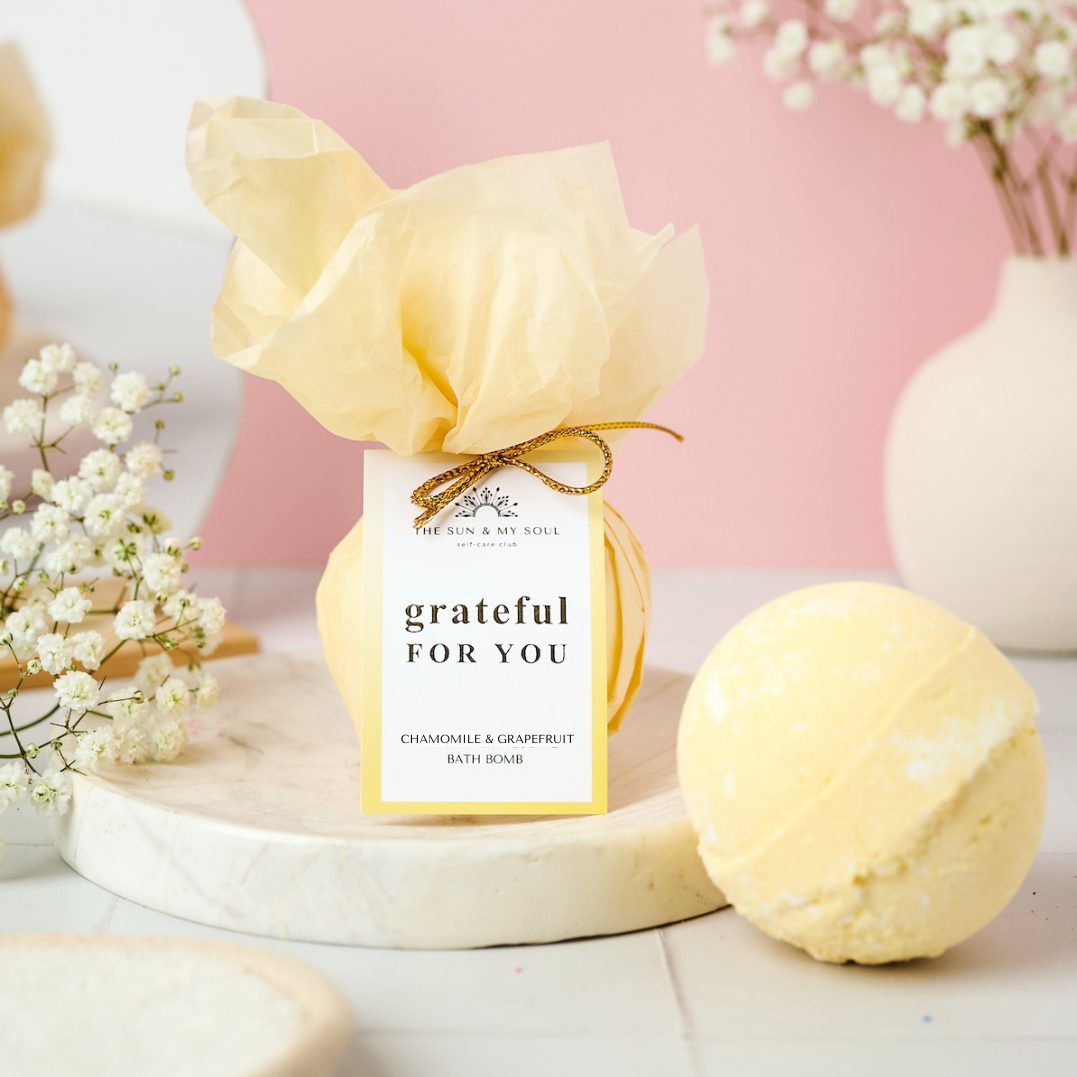 Grateful For You - Chamomile & Grapefruit Bath Bomb Gratitude Soak