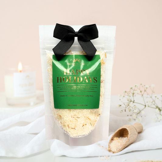 Happy Holidays Christmas Soak Luxury Himalayan Bath Salts – Lemon Ginger Scent