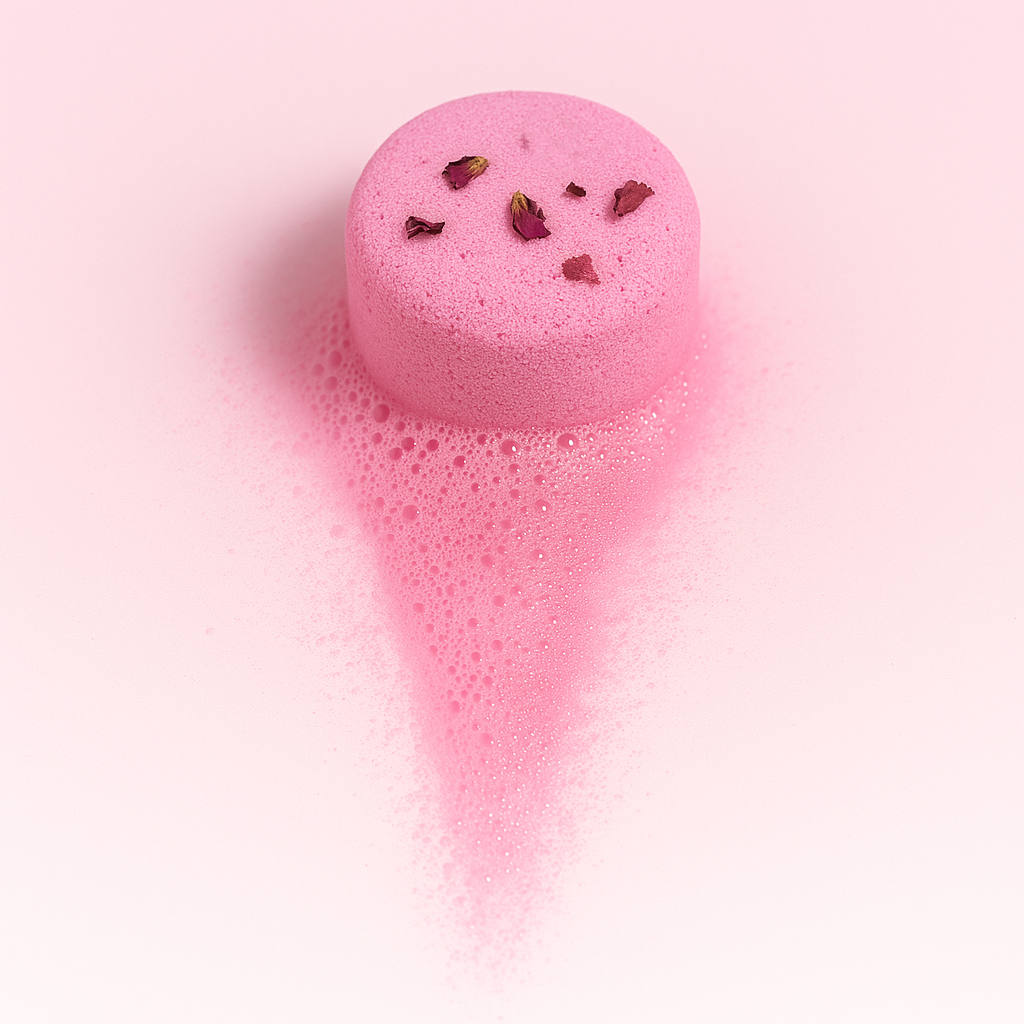 Self-love Aromatherapy Shower Steamer Sample - Rose Geranium, Black Pepper, Bergamot, Grapefruit and Rose Petals