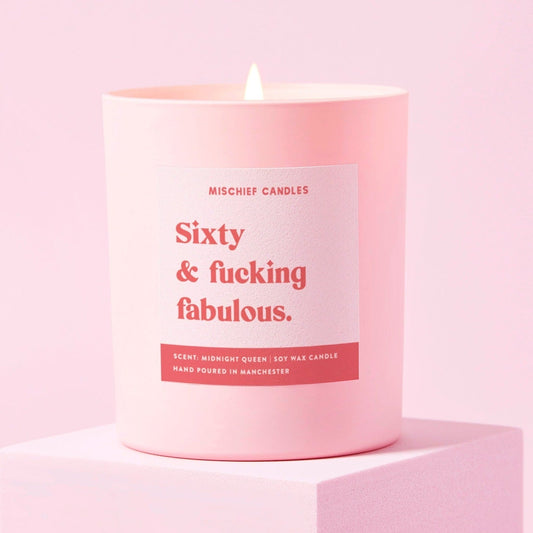 60th Birthday Gift Funny 60th Birthday Gift Candle Sixty And Fabulous