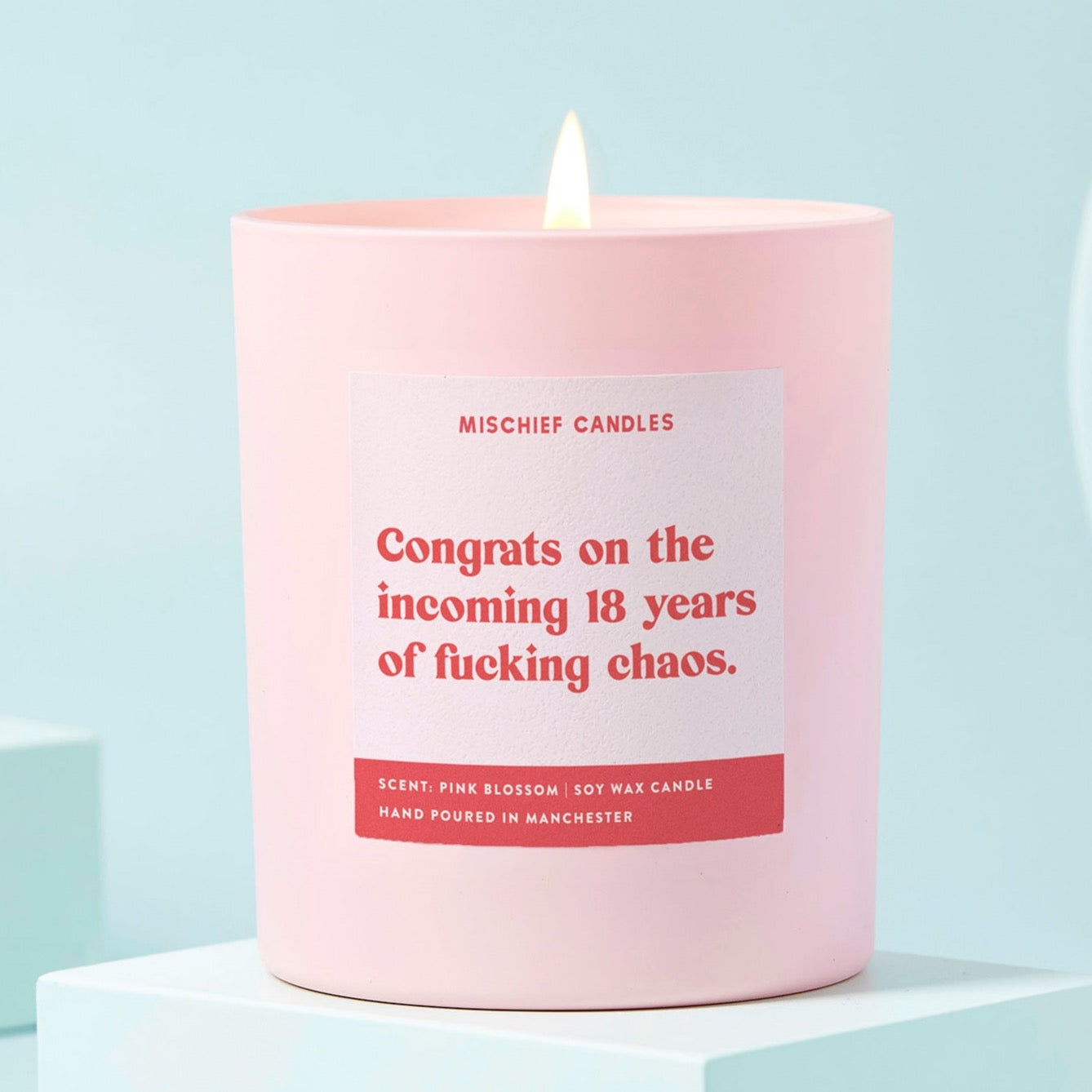 New Baby Funny Baby Shower Gift Candle 18 Years of Chaos