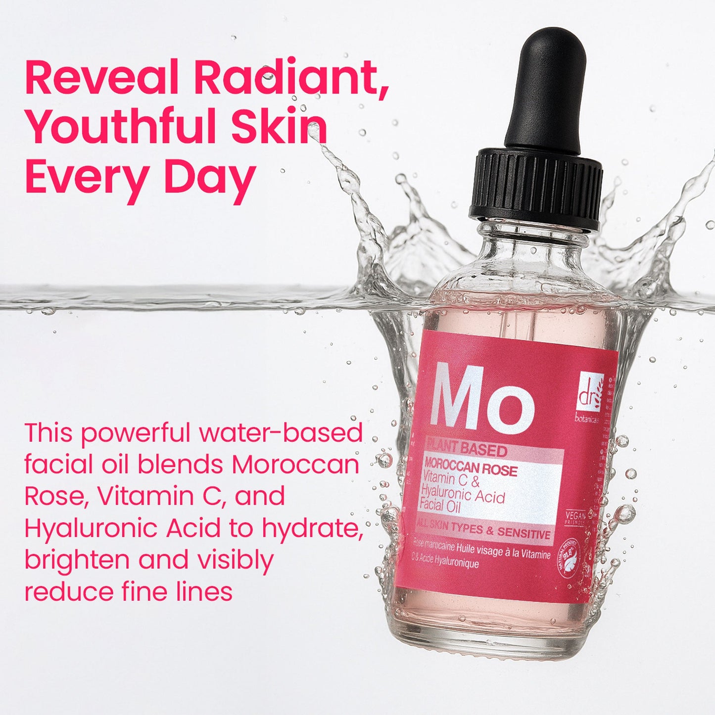 Moroccan Rose Facial Oil with Hyaluronic Acid & Vitamin C