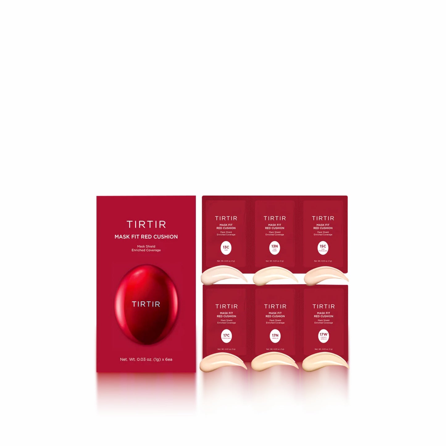 TIRTIR Mask Fit Red Cushion 6 Shade Trial Kit – 5 Tone Ranges