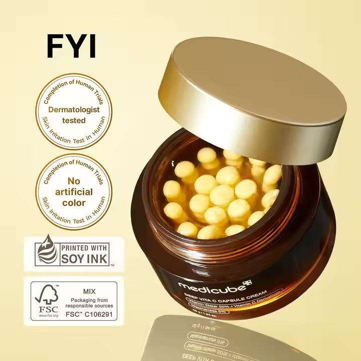Korean Skin Care Korean Cosmetics Products Skin Whitening Cream Medicube Deep Vitamin C Golden Capsule Face Moisturizer Cream