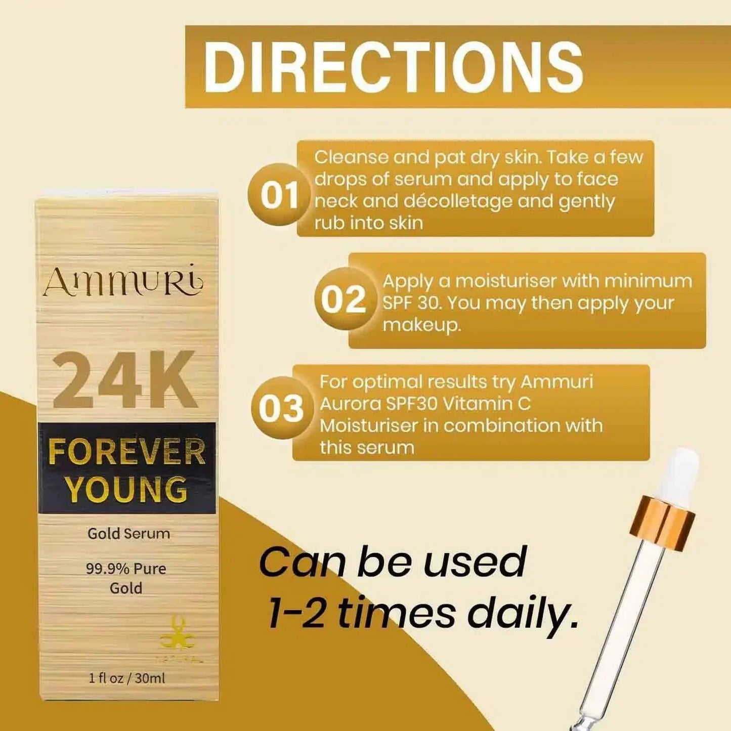 Ammuri 24K Gold Face Serum – Radiance & Anti-Aging Boost