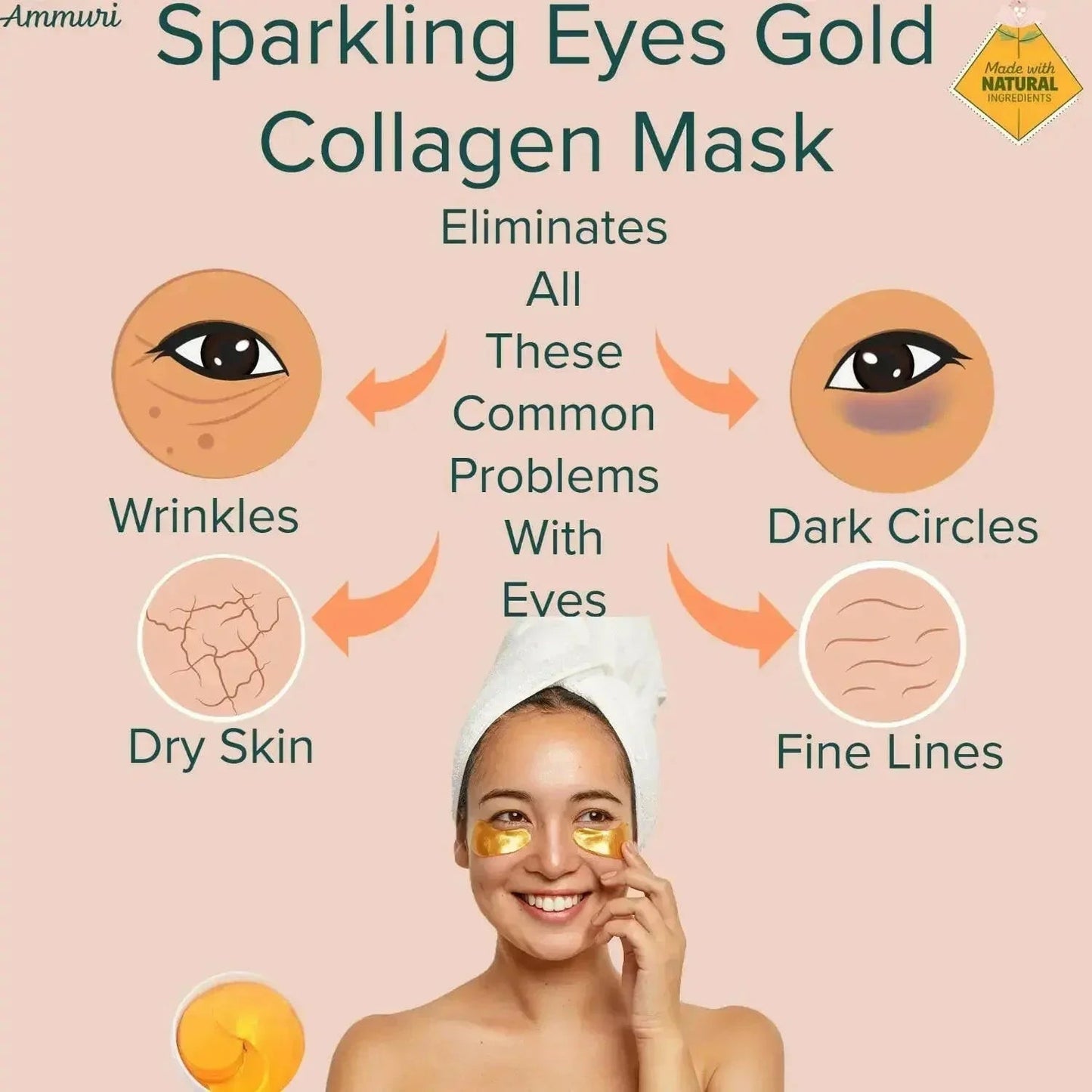 Ammuri Skincare 24K Gold Under Eye Patches for Radiance