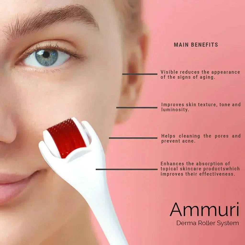 Ammuri Derma Roller Titanium Skin Rejuvenation System