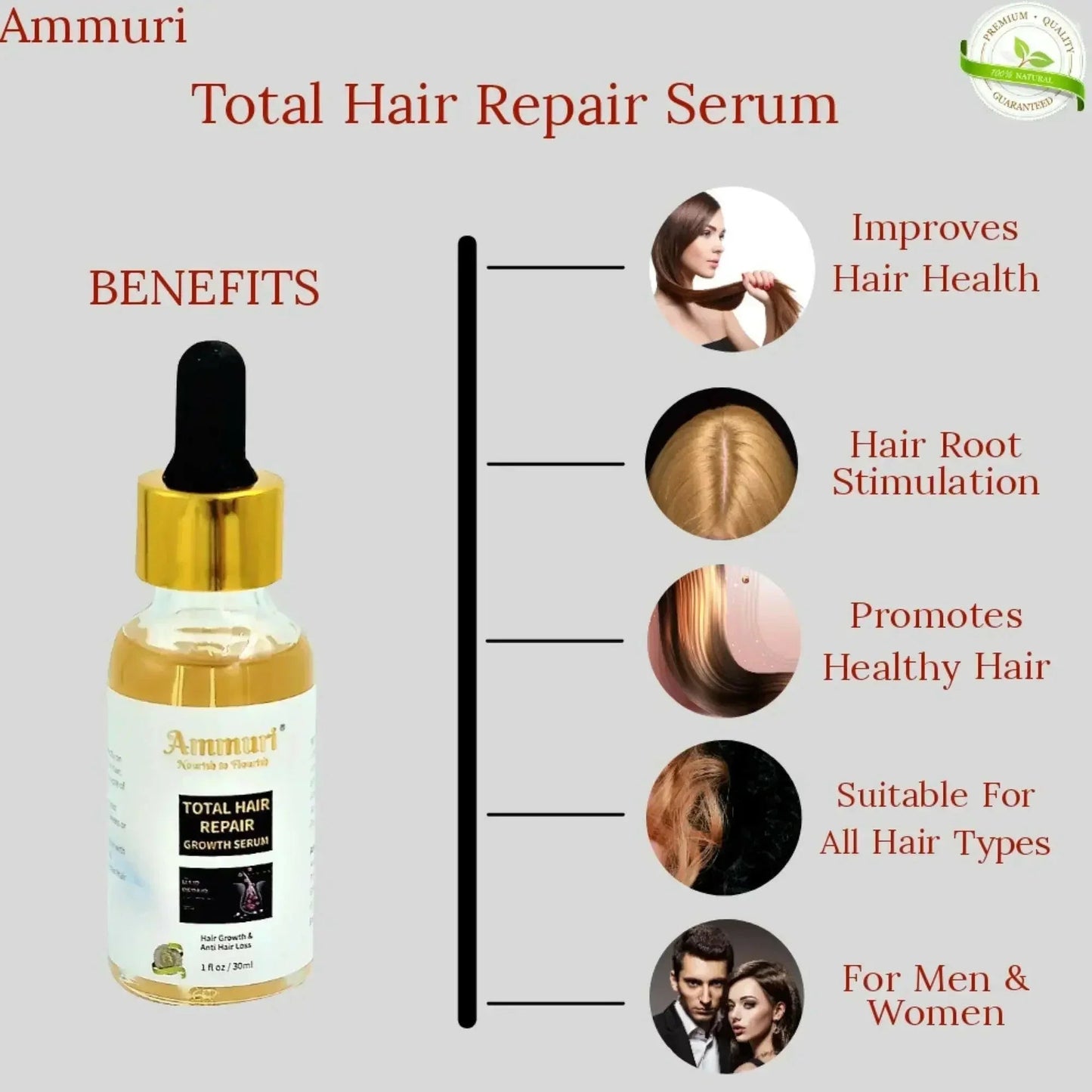 Ammuri Natural Hair Oil – Nourishing Scalp & Hair Care for Thicker-Looking Hair (50ml)