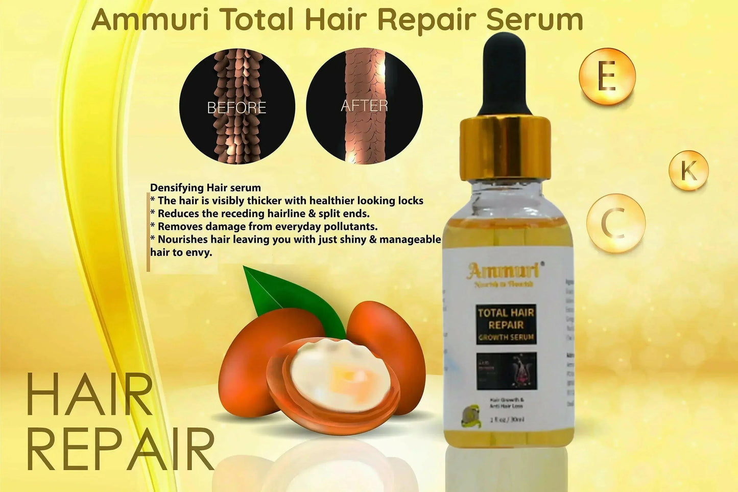 Ammuri Natural Hair Oil – Nourishing Scalp & Hair Care for Thicker-Looking Hair (50ml)