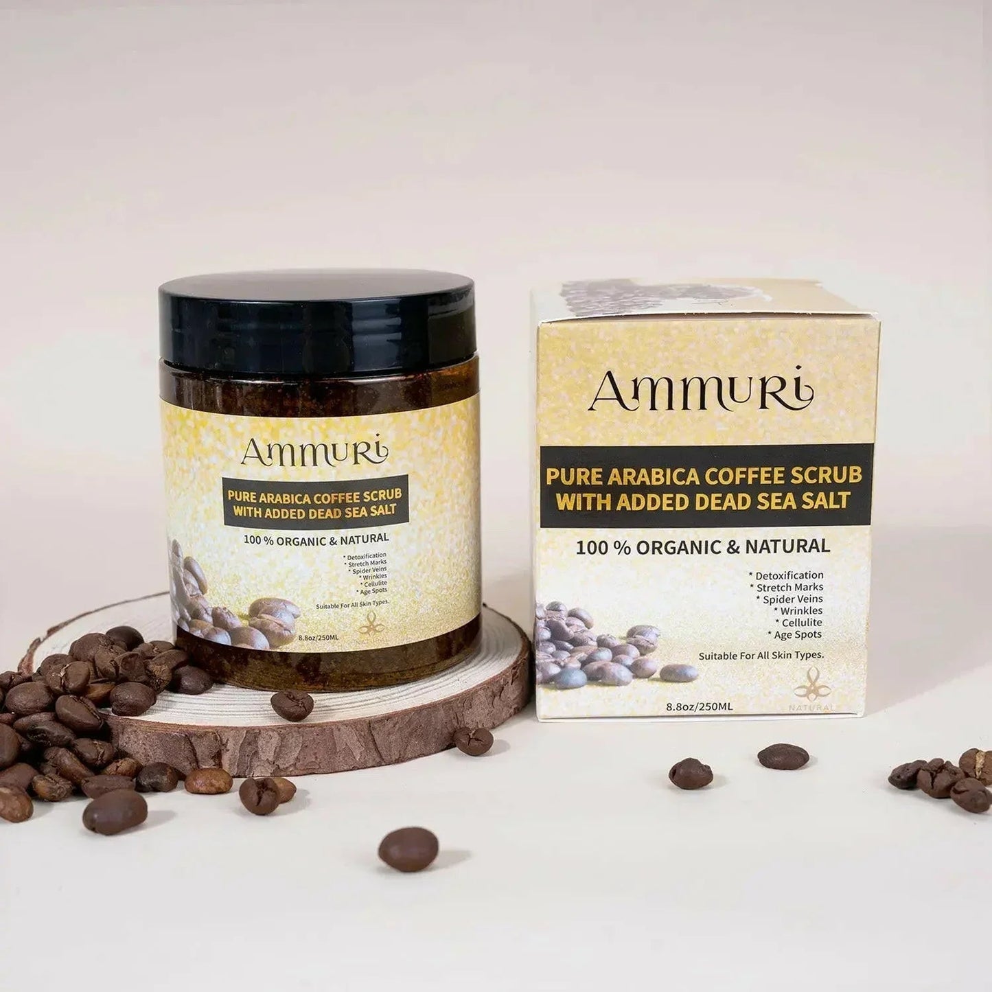 Ammuri Organic Coffee Scrub for Skin - Arabica Face Mask