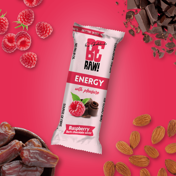 Energy Bar - Raspberry Dark chocolate cover 40g