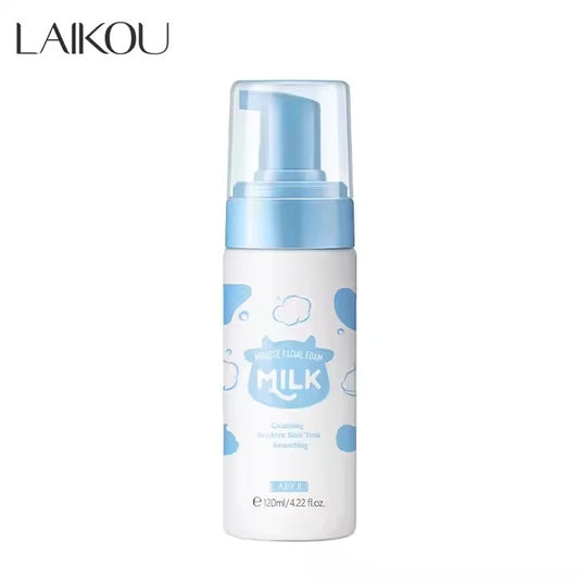 LAIKOU Milk Mousse Cleansing Facial Cleanser Brightening Moisturizing Face Foam 120ml