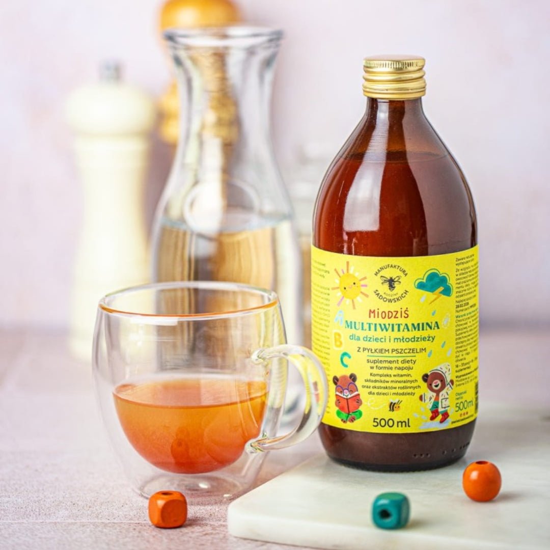 Multivitamin for kids and teenagers with bee pollen Honey Bear 500ml
