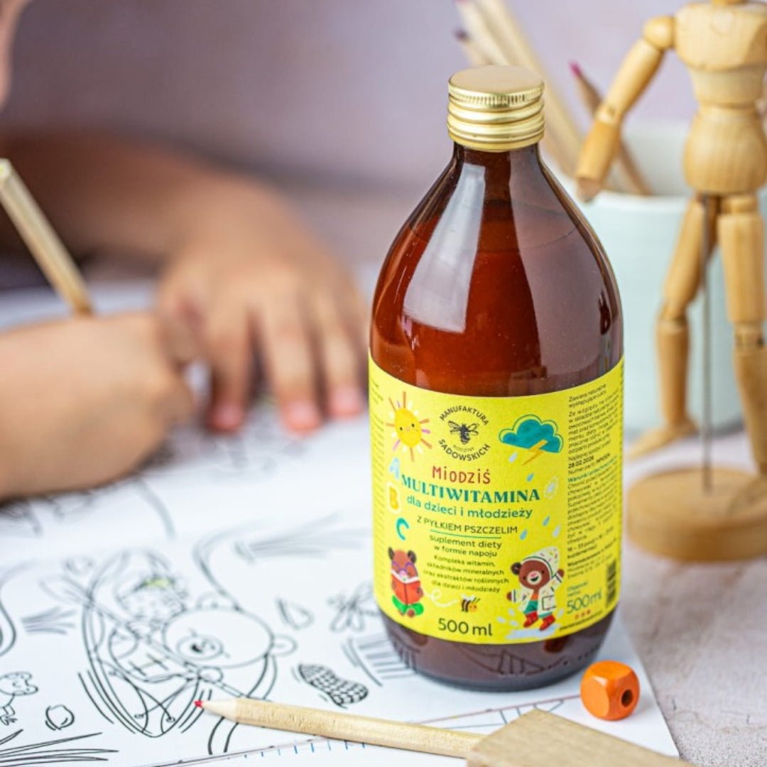 Multivitamin for kids and teenagers with bee pollen Honey Bear 500ml