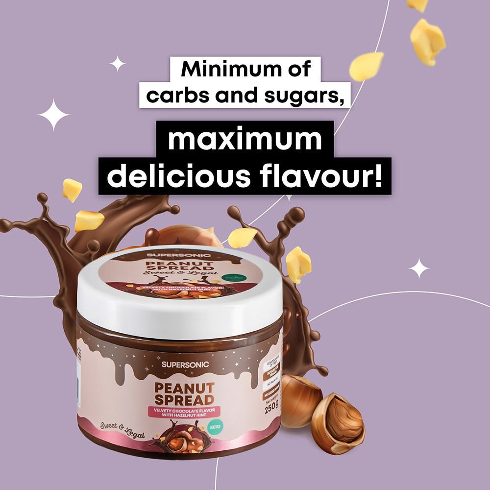 Peanut Spread with Velvety Chocolate flavour with Hazelnut hint LOW CARB 250g