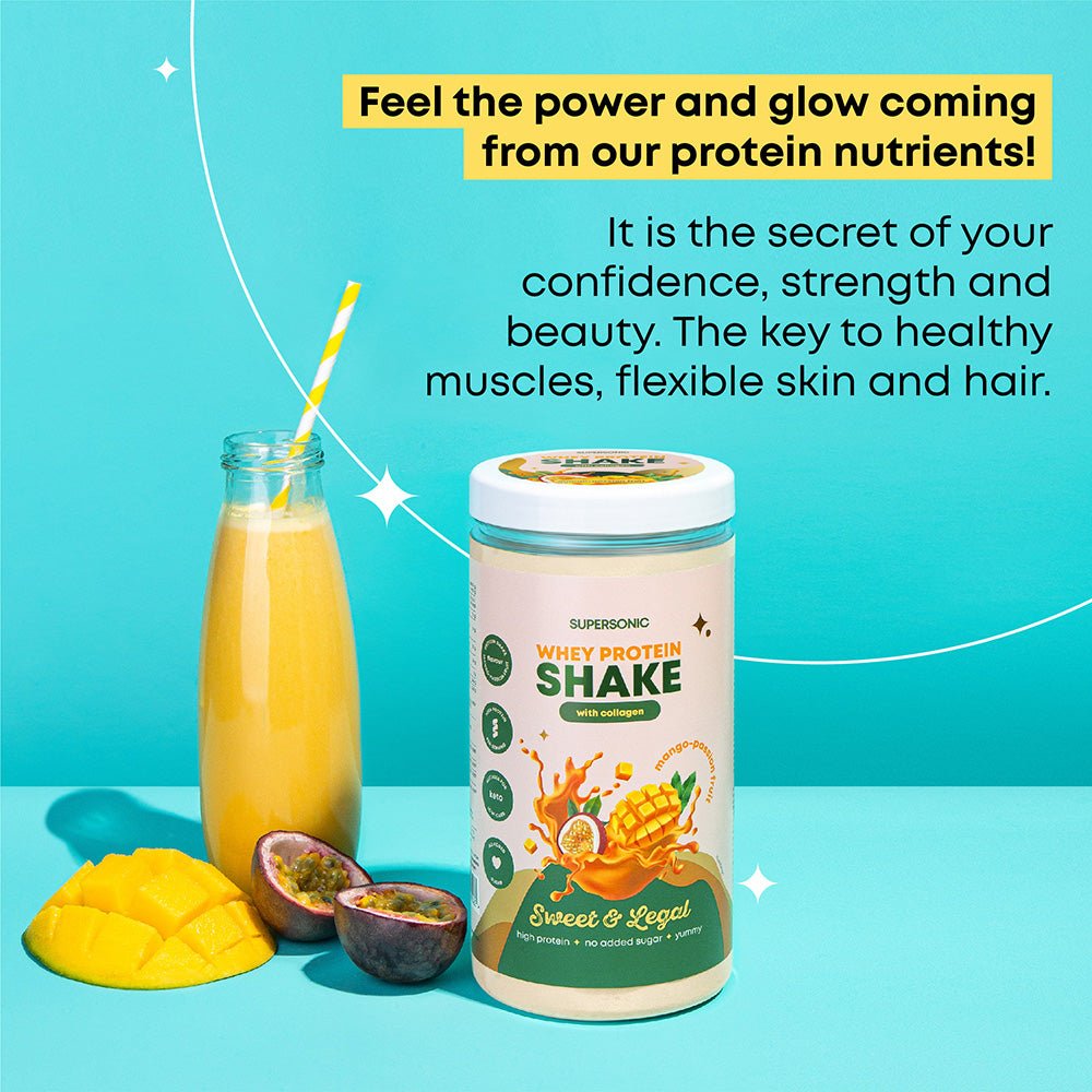 Whey Protein SHAKE with collagen - Mango-Passion Fruit KETO 560g