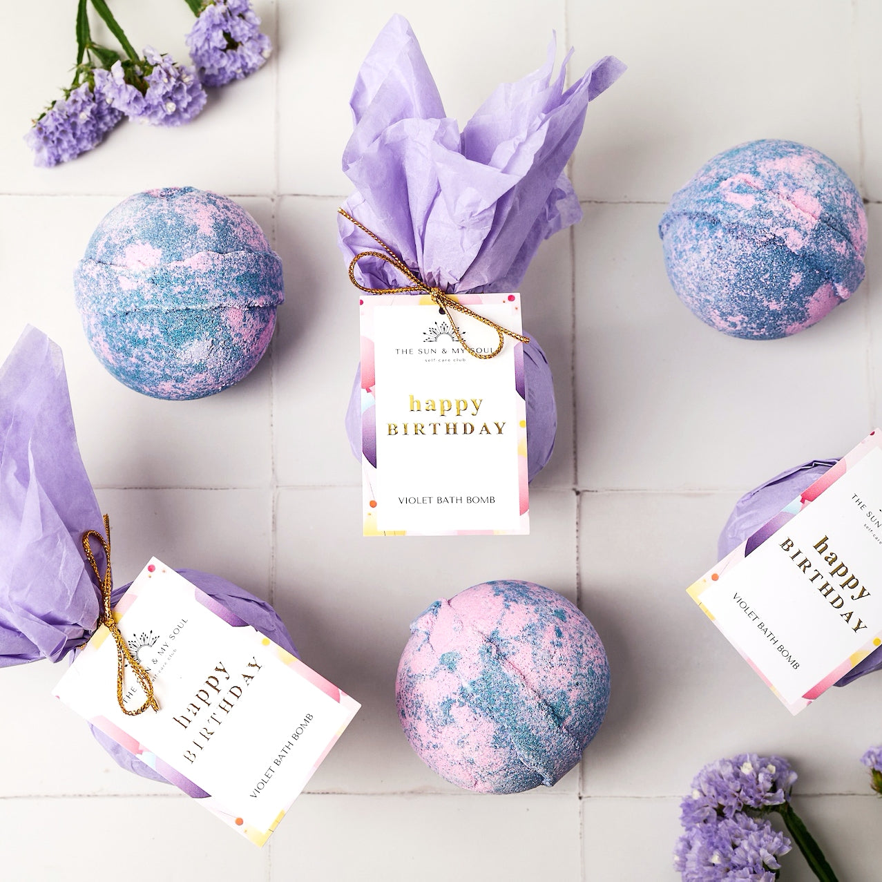Happy Birthday - Yorkshire Violet Birthday Bath Bomb Floral Soak